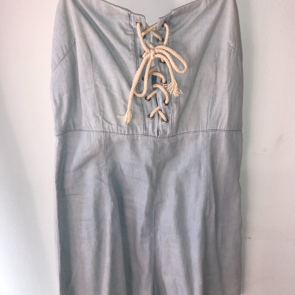 LF Blue Drawstring Romper - Picture 2 of 2